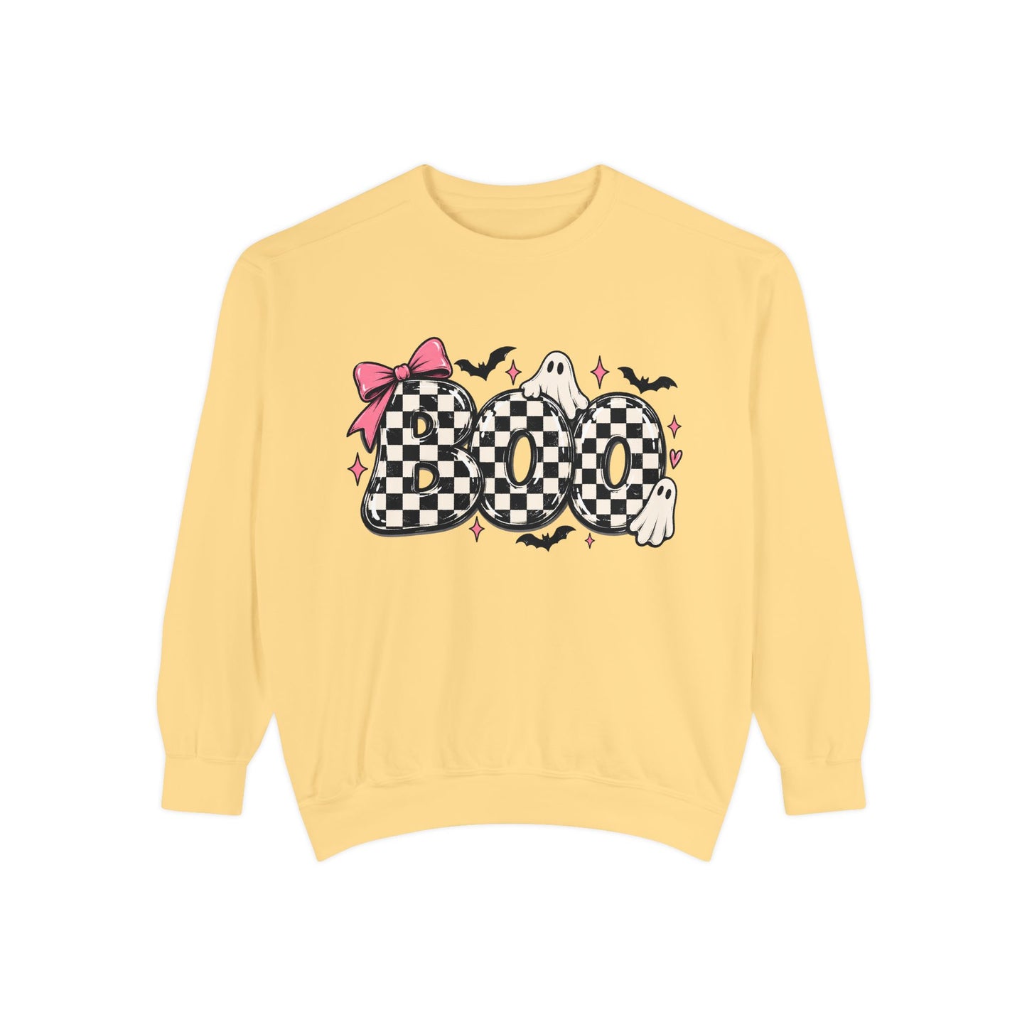 Checkered BOO Halloween Crewneck