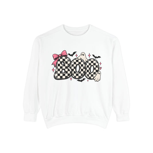 Checkered BOO Halloween Crewneck