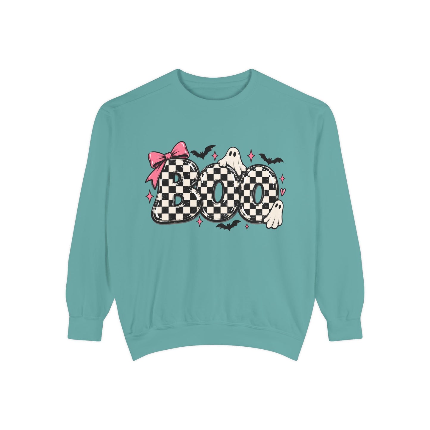 Checkered BOO Halloween Crewneck