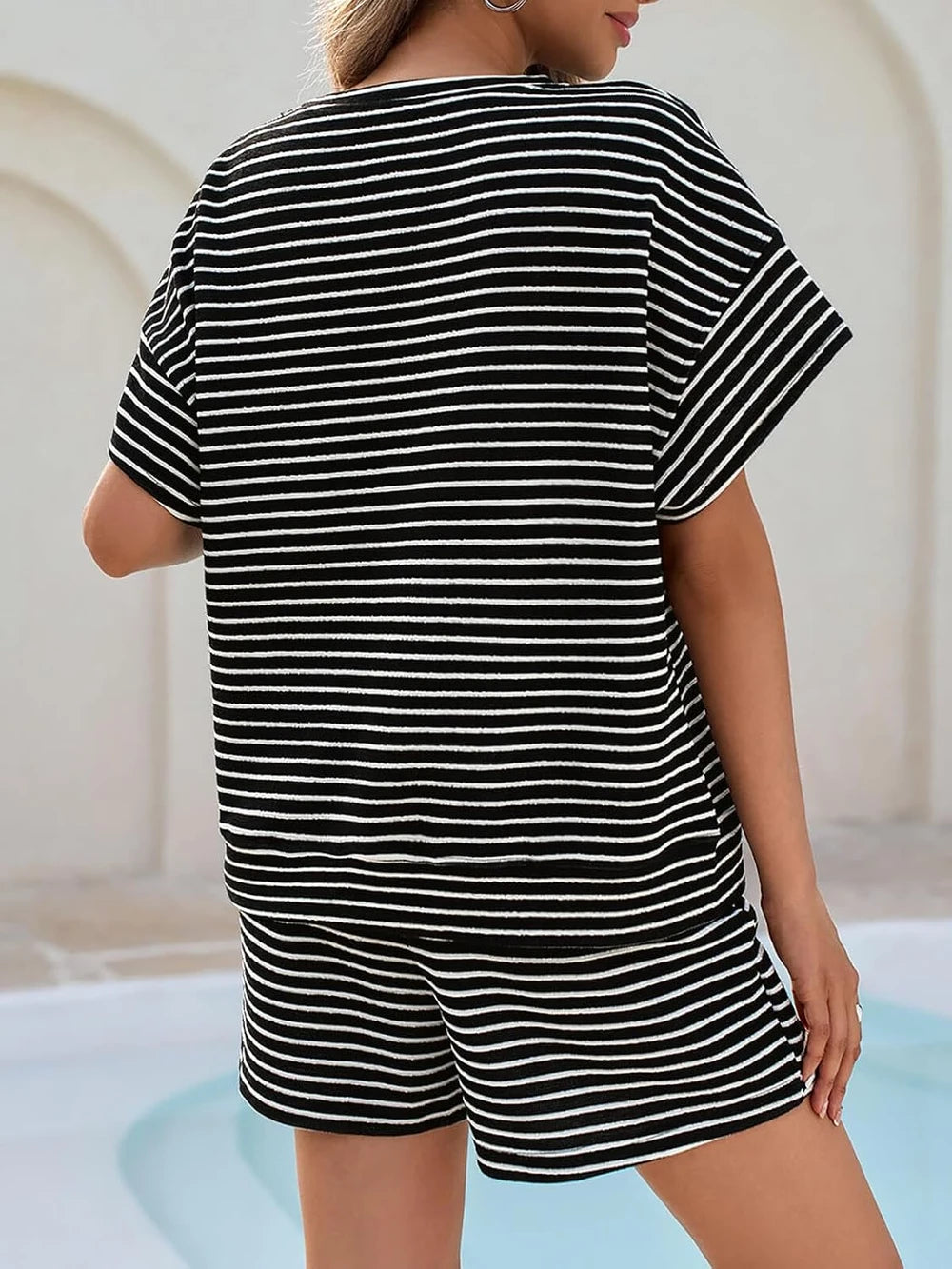 Mama Off-Duty Striped Lounge Set