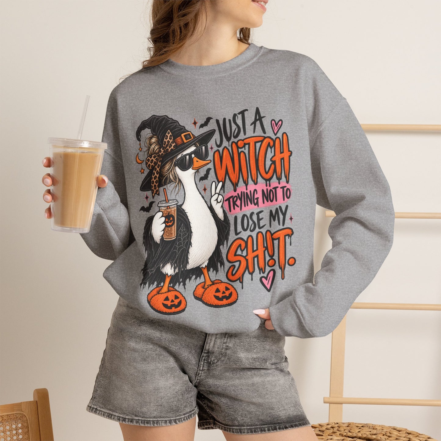 Just a Witch Halloween Crewneck