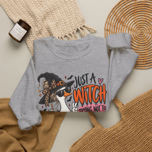 Just a Witch Halloween Crewneck